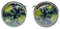 Miniblings Cabochon Urwald + Box Manschettenknöpfe Regenwald Muster Blätter Dschungel Pflanzen Farne - Herrenschmuck Manschettenknopf Cufflinks Hemdknöpfe I Holzbox inklusive