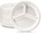 HOT BARGAINS 100 X 3 Compartment Plates Disposable 100% Compostable Heavy Duty Eco Friendly Plates Size 10(254mm) Manufacture Sealed