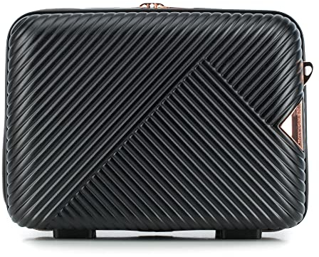 WITTCHEN GL Style Line | Kosmetikkoffer Reisekoffer Handgepäck Kabinengepäck Kosmetiktasche Damen Reiseetui Hartschale aus Polycarbonat Zahlenschloss GL Style Schwarz