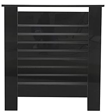 HMD High Gloss Black/White Grey Radiator Cover Decorative Cabinet Horizontal Slat 4 Size for Office Living Room Bedroom Hallway