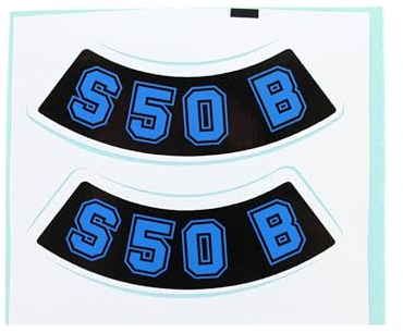 Set Aufkleber Simson S50 B - alte Form - blau/schwarz für Seitendeckel