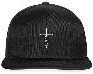 Spreadshirt Faith Glaube Kreuz Religion Christentum Snapback Cap, One Size, Schwarz/Schwarz