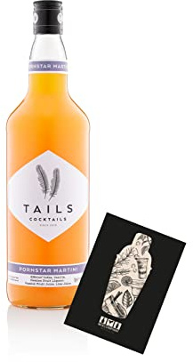 Tails Cocktails Pornstar Martini 1L (14,9% Vol) Fertig Cocktail Ready to Drink mit Mixcompany Grußkarte- [Enthält Sulfite]