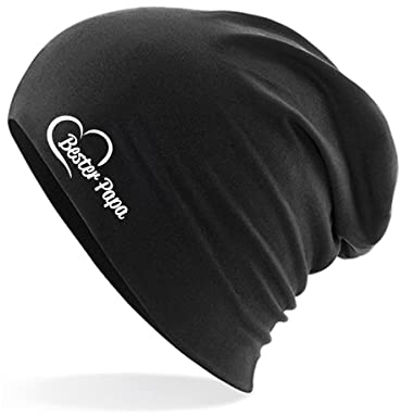 Huuraa Beanie Bester Papa Herz Geschenk Black Bester Papa Präsent