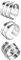 JewelryWe Schmuck 3pcs Personalisiert Ring Herren Damen mit Namen Gravur Namensring Edelstahl Breit Offener Twist Ring verstellbar Bandring Fingerring Silber