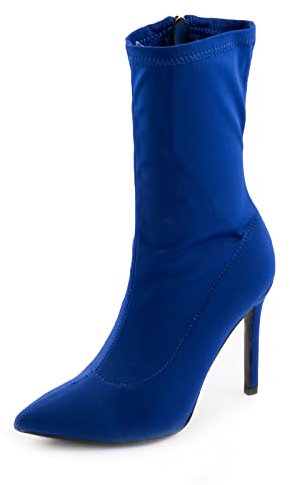 Toocool Scarpe Donna Stivali Stivaletti Tronchetti Elastici Tacchi Alti X8121 [40,Blu Elettrico]