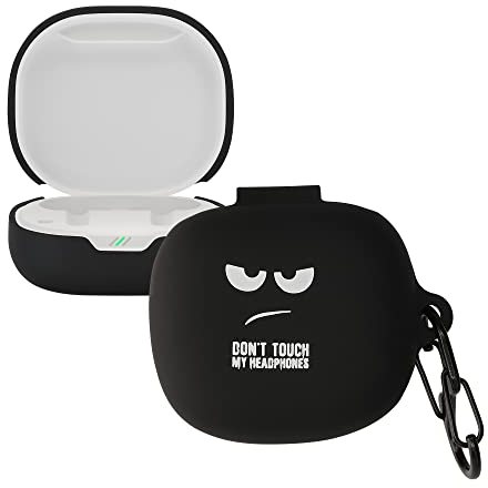 kwmobile Hülle kompatibel mit JBL Wave 300 TWS Hülle - Silikon Kopfhörer Schutzhülle Case Cover Weiß Schwarz Schwarz