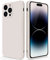GiiYoon Cover in Silicone Compatibile iPhone 14 Pro, Custodia in TPU Antiurto Sottile con Strato Interno in Fibra Case e Protezione della Fotocamera, Bianco