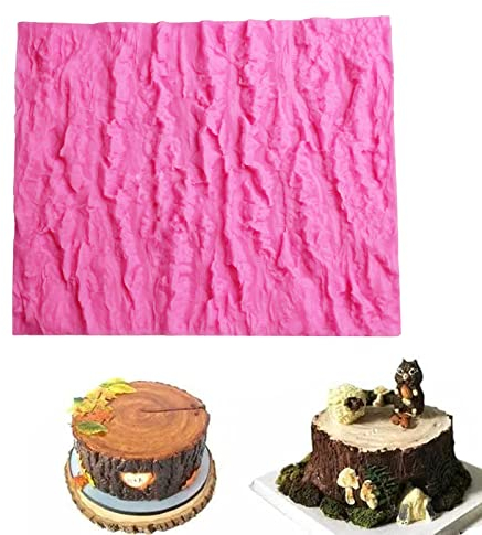 Moule D'écorce de Gaufrage de Gâteau, Ecorce de Bois Moule, Cuisson Moule 3D, Texture D'écorce DIY pour la Décoration de Gâteaux, Moule de Gaufrage pour Gobelets à Gâteaux