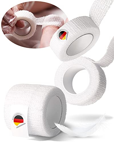 Mix 5x Zehenbinde je 1x1.5 3x2.5 1x 4cm selbsthaftende Binde zum Zeh verbinden, fixieren, elastisch, kohäsiv, Rinki Schnellverband