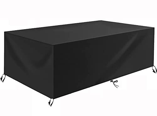 TopSoul Housse Table, Rectangulaire Couverture de Protection Meubles Salon de Jardin Imperméable Anti-UV 600D Oxford Bache Table Exterieur 100x100x75cm