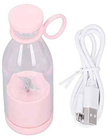 Portable Blender, 380ml Portable Juicer with USB Rechargeable Mini Jug Blenders Electric Travel Juicer Multifunctional Fruit Mixer for Smoothie, Fresh Juice Blender for Home, Travel, Office, Gym(Pink)
