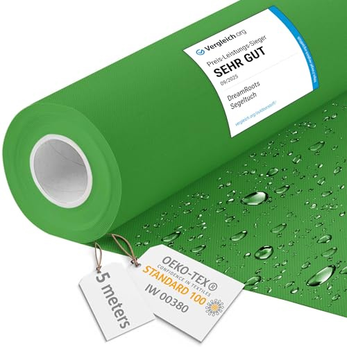DreamRoots Markisenstoff wasserdicht Meterware, Dublin, 5 m | Oxford Segeltuch, Polsterstoff, 160 cm breit, 220 g/m² 600D, wasserabweisend, für außen & Deko