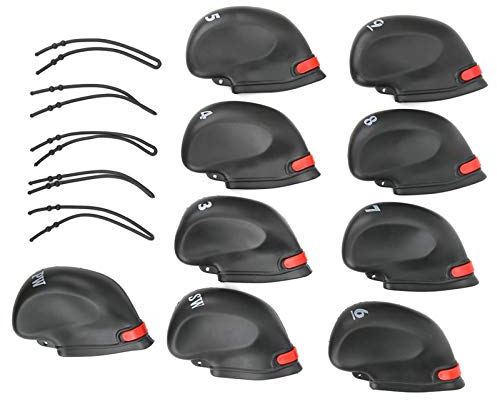 NDNCZDHC Golfschläger-Abdeckungen, 9 Stück PVC-Golfschläger-Abdeckungen, Golfschläger-Abdeckungen-Sets, Schlägerkopf-Abdeckungen Für Golfschläger