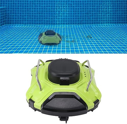 RayGenius Robot Limpiafondos InaláMbrico IPX8 Impermeable 360 Grados Limpieza Potente Aspirador AutomáTico De Piscinas Velocidad De Movimiento Adaptable