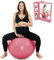 BABYGO® Gymnastikball Schwangerschaft Sitzball Büro Schwanger Yoga Pezziball | inklusive Schwangerschaftsbuch zur Geburt & Fitness | Anti-Burst 1000 Kg (Pink, 65cm)