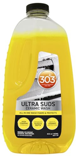 303 Products Ultra Suds Ceramic Car Wash Soap – Ceramic Coating for Cars with Foaming Formula, Enhanced Gloss & Shine Protectant, 48 fl. oz. (30277)