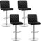 Yaheetech Barhocker 4er Set Kunstleder Gepolstert Barstuhl mit Fußstütze Drehhocker Küchenhocker, Thekenhocker bis 136 kg Belastbar für Küche/Esszimmer/Bar/Salon, Schwarz