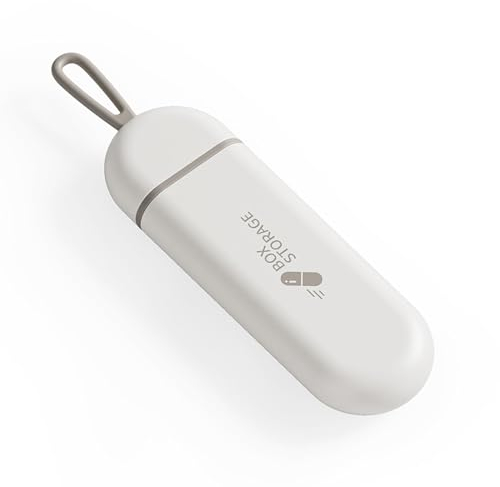 Moguri Reise Pillen Organizer, tragbare 3 Zellen Pillendose mit Silikon-Trageseil, Taschen-Pillenetui mit feuchtigkeitsbeständigem Streifen, kleine Medikamentenbox