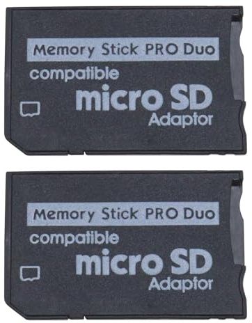 Be In Your Mind 2 adaptadores de Tarjeta de Memoria Micro SD a Pro Duo con Ranura para Tarjetas, Adaptador de Soporte de Tarjeta de Memoria Compatible con cámaras Sony, Consola PSP 1000 2000 3000