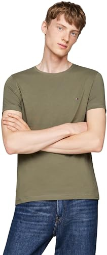Tommy Hilfiger Herren Stretch Slim Fit Tee Mw0mw10800 Kurzarm T-Shirts, Green (Battle Green), 3XL Große Größen