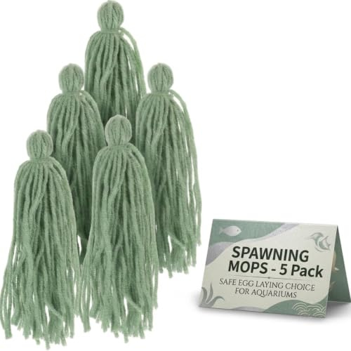POPETPOP Fisch-Laich-Mopps, schwimmende Fischzuchtmopps für Eier, Wassertierzucht, sicheres Baby-Fischversteck, dekoratives Aquarium-Gras, 5 Stück