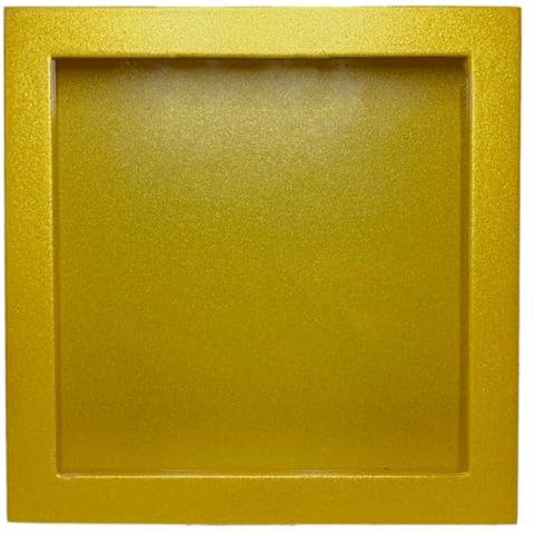 Spardose Sparbüchse 3D-Bilderrahmen mit transparenter Frontscheibe, Geschenk Sparschwein, Verpackung für Geldgeschenk (Blanko - gelbgold, Rechteckig)