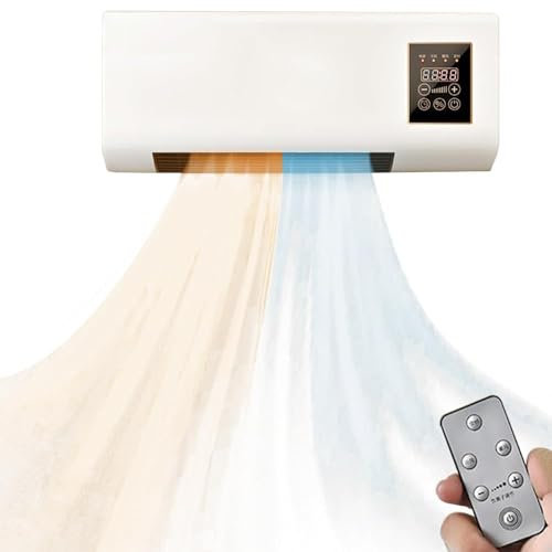 HGSTM Condizionatori Portatili da 1800 W, Mini condizionatore a Parete, con Telecomando e Timer, con Funzione di Riscaldamento, per Soggiorno, Camera da Letto, Ufficio Domestico (L55*W24*H12cm),White