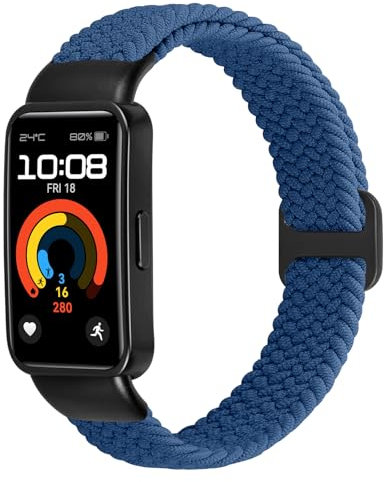 SOiiKE Bracelet Tressé Compatibles avec Huawei Band 8/Huawei Band 9/Huawei Band 10, Bracelet de Remplacement Élastique Souple et Réglable Sport en Nylon pour Femmes Hommes