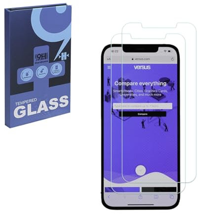 HYGMOCC Protector de pantalla para iPhone 12 Pro Max (6.7) Película de vidrio templado, dureza 9H, resistente a los arañazos, HD transparente[paquete de 2]