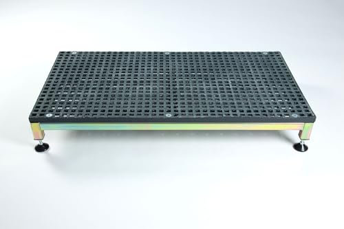 The Ramp People Halbe Stufe, verstellbar, 80 mm – 120 mm, GFK, rutschfest, 300 kg Kapazität, Aluminium (Standard (760 mm x 405 mm)