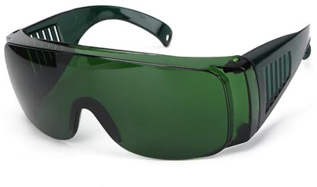 Protective Glasses, 650nm Red and 445nm Blue Light Safety Goggles, UV Eyewear for Wavelengths Lenses Independent Case (Green)