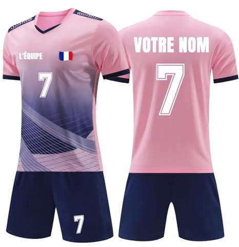 Générique Maillot de Foot Personnalisé pour Enfant et Adulte, Ensemble avec Votre Nom Numéro Logo, Maillot de Football Homme