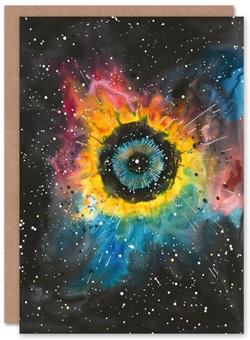 Artery8 Greeting Card The Eye of God Nebula Abstract Space Painting Blank For Him Or Her Art Birthday Card