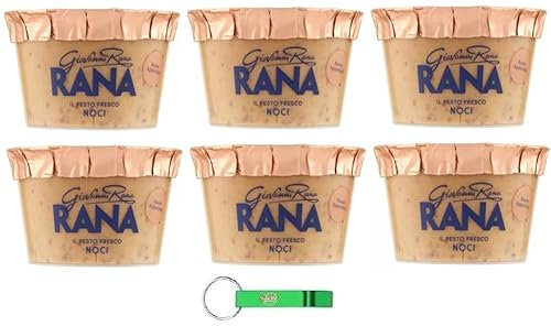 6x Giovanni Rana Pesto Fresco Noci,Frisches Walnüsse Pesto Sauce 140g + Beni Culinari Kostenloser Schlüsselanhänger