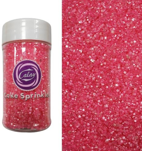 Essbare dekorative Zuckerkuchen Tiefrosa 90g Cupcakes Brot Donuts Kekse und andere dekorative Zucker Toppings für Halloween Weihnachten Geburtstage und Kuchen Toppings