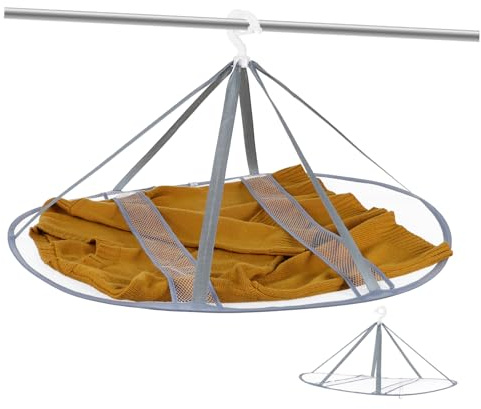 Warmhm Séchoir À Linge Plat en Maille Suspendu Pliable avec Sangles De Fixation Filet De Séchage Léger pour Vêtements Délicats Pulls Camping Et Usage Domestique