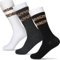 BETESSIN 3 Paare Crew Socken Damen 35-41 - Baumwolle Socken Leopardenmuster Damen - Tennissocken mit Leopardenmuster - Leo Socks Wintersocken