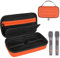 LEFOR·Z Kabellose Mikrofonhülle, kompatibel mit JBL Wireless Two Mikrofon-System, tragbare Handheld-Dual-Mikrofon-Reisetasche, Aufbewahrungsbox für Empfänger, Adapter, AA-Batterien, Orange (nur Box)