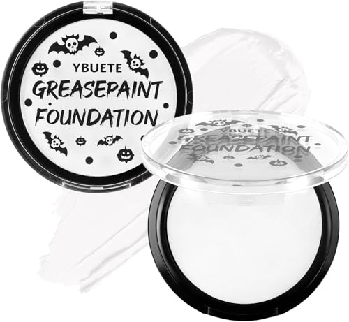 YBUETE White Oil Based Face Body Painting Foundation for Halloween SFX | Professional Waterproof White Face Paint, for Skeleton Ghost Zombie Clown Cosplay Makeup Face Paint, for Adult Costume Party