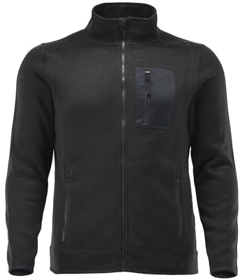 OS Trachten Orbis Herren Fleecejacke Strickfleecejacke Freizeitjacke mit Stehkragen hochgeschlossen Nucku