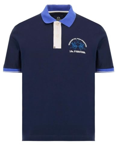 La Martina Herren Poloshirt MAP005 Dunkelblau XXL