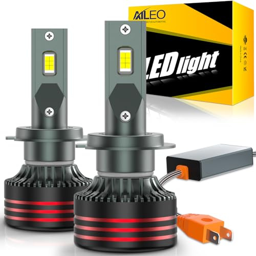 AILEO H7 Ampoule LED phare avant de Voiture, 240W 20000LM 6500K xenon blanc, +800% Plus Lumineux, Ultra Puissante, anti erreur, Homologué pour Véhicules route, Refroidissement Avancé(2 Lampe)