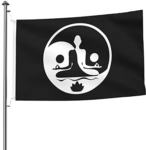 Garten Fahnen 90X150cm, Ying Yan (Yin Yang) Personalisierte Haus Hof Flagge Waschbar Garten Banner für Party Restaurants Draußen