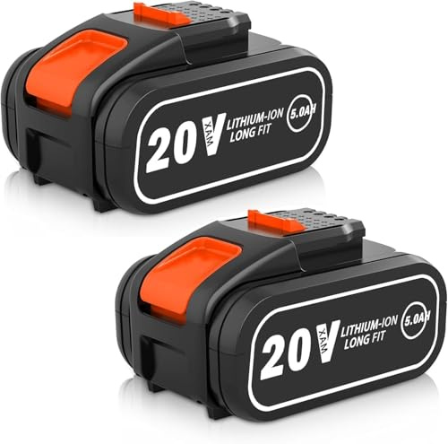 Ersatzakku für Worx 20V Werkzeuge, 5,0 Ah, kompatibel mit WA3553, WA3551, WA3572, WX390, WX176, WX178, WU268, WX166.4, WX372.1, WX800, WG2 59E