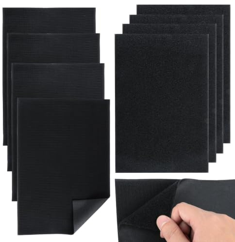 LiangSanXin 8 Cierre Gancho y Bucle 20x30cm Negro Tela para Ropa Almohadas | Cierre gancho y bucle adhesivo resistente para costura textil 20x30 cm, apto para ropa, almohadas y manualidades