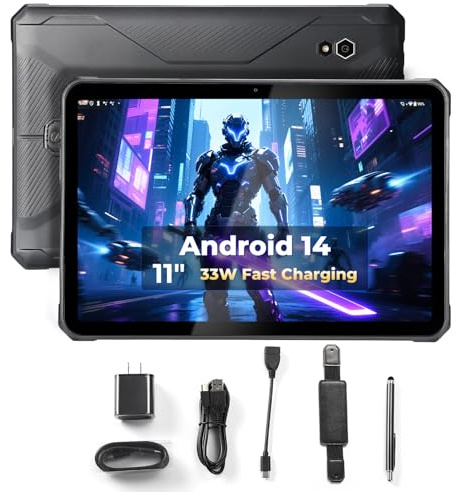 MUNBYN ML001 11 Robustes Tablet, IP68 Wasserdicht,Staubdicht, sturzsicher, 10000mAh, 33W, 8+128GB, MT8781, 32+48MP, GPS, 4G LTE