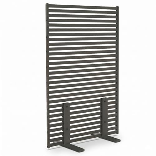 IDMarket - Paravent extérieur ajouré Claustra décoratif 80 x 150 cm persiennes Horizontales métal Gris Anthracite