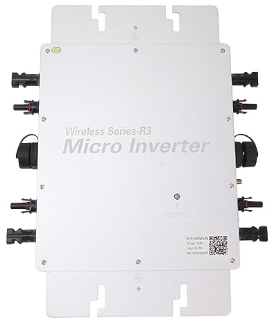 Aramox WVC Onduleur Solaire 1400 W en Alliage d'aluminium -onduleur 4 X 430 W IP65 Protection du Circuit de Surveillance WiFi pour Systèmes d'énergie Solaire Extérieurs sur Le Toit