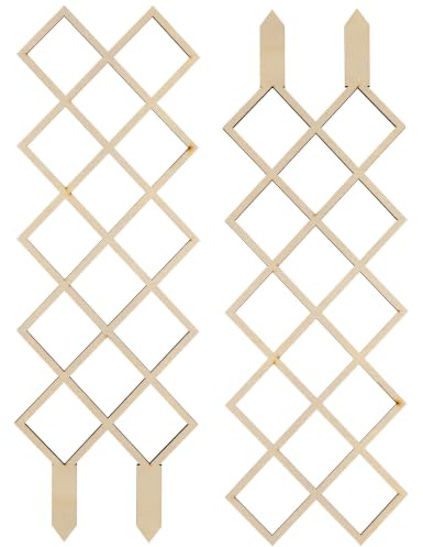 Holz Rankgitter 2 Stück Khaki für Kletterpflanzen, Stabil | Gartenspalier für Terrasse und Rasen, Solide Stütze für Pflanzen, Dekorative Rankhilfe